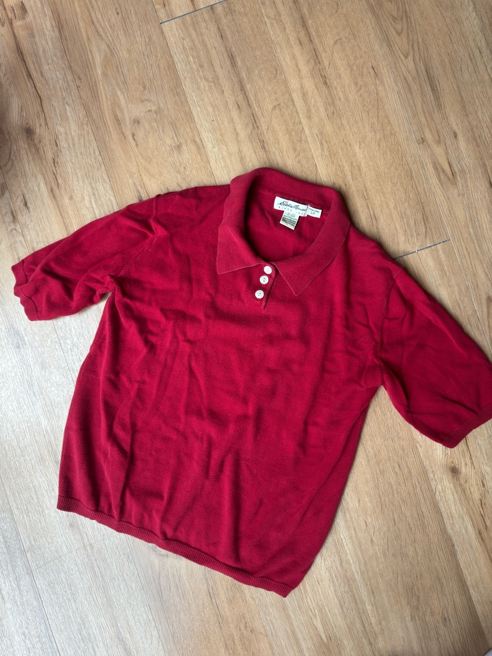 Vintage Eddie Bauer Red Short-Sleeve Knit Polo